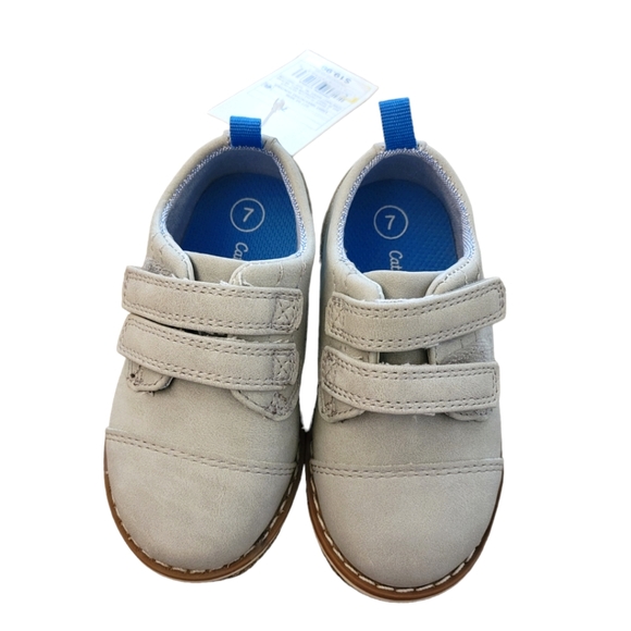 NWT Grey Cat & Jack boy velcro size 7 dress shoes - Picture 1 of 5